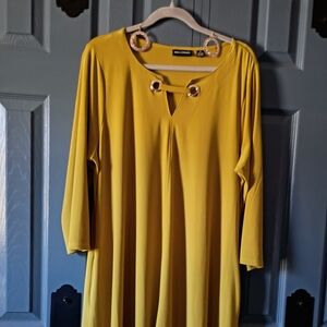 Mustard Yellow Midi Dress & Earrings